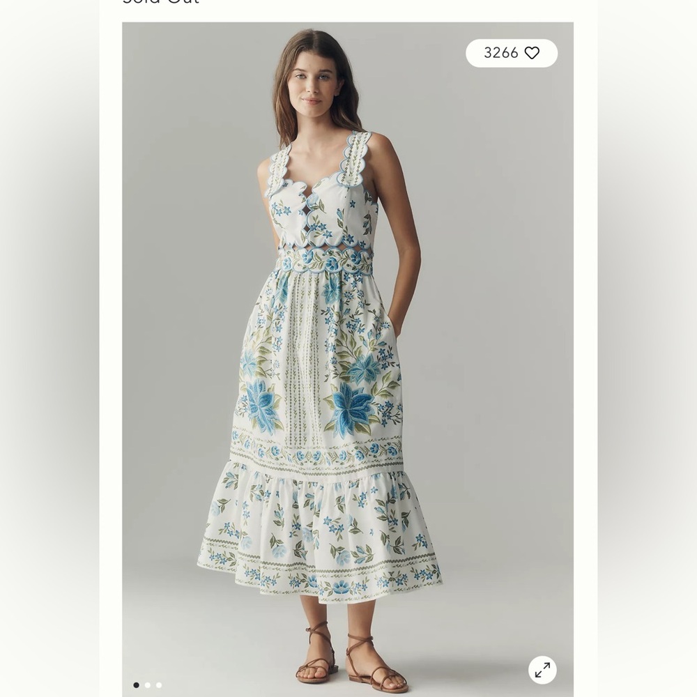 Farm Rio x Anthropologie scalloped dress